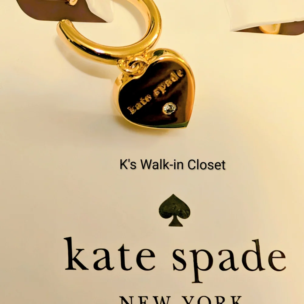 Kate Spade Cream and Gold Heart Earrings - Picture 2 of 2